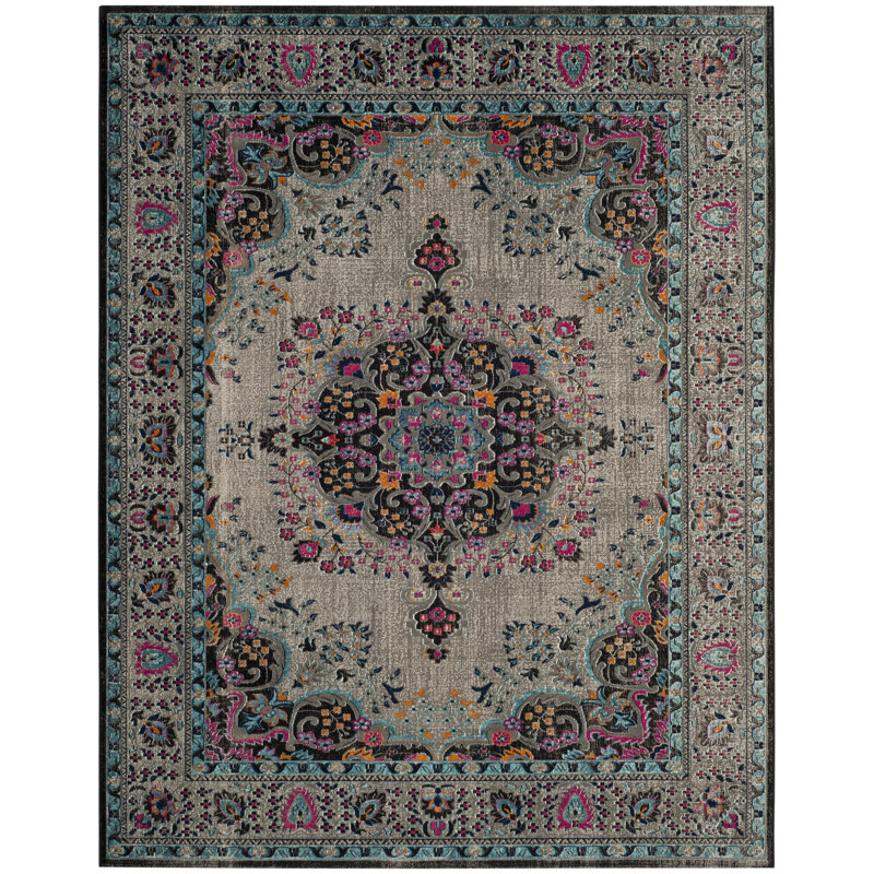 Gray Oriental Hand Woven Area Rug, Rectangle 201 x 274 cm