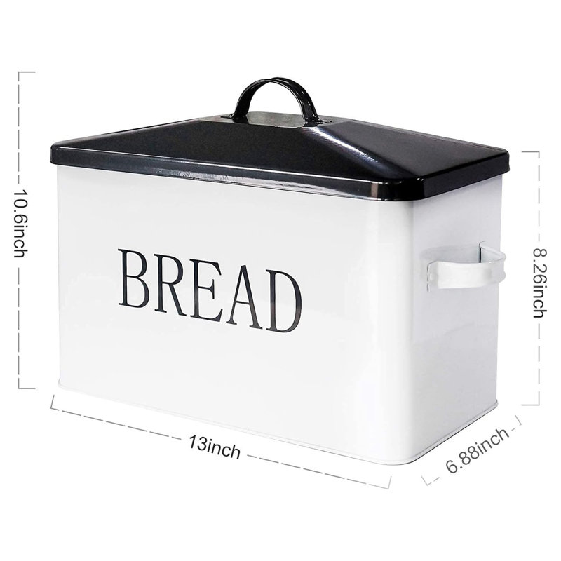 Boîte à pain en métal Patrece, Blanc
