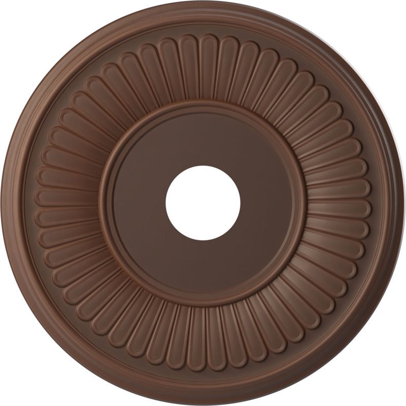 Médaillon de plafond Berkshire en PVC thermoformé, Rouille métallique, H 16 po x l 16 po x P 1 po