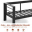 Ensemble de 2 fauteuils de patio en aluminium toutes saisons 28 po avec coussins bleus épais et structure noire-59640247-59640244