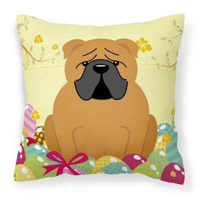 Coussin décoratif d’intérieur/d’extérieur collie de pâques œufs border