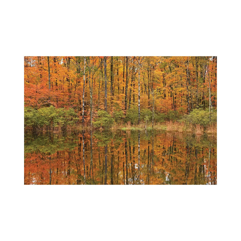 «Autumn Pond Reflections» par Brian Wolf - photographie sur toile tendue, H 18 po x l 26 po x P 1,5 po