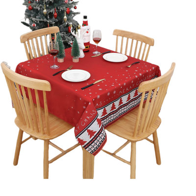 Christmas Table Cloth Water Resistant Square Tablecloths Christmas Home Decoration