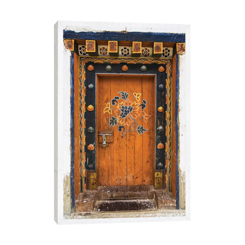 Bhutan Door by Danita Delimont - Print on Canvas, 101.6 cm H x 66.04 cm W, White Framed