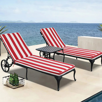 Coussin de chaise longue 2 pièces pour l'extérieur, remplacement de siège de mobilier de patio, remplacement de tissu respirant, chaise, enveloppement respirant confortable, non tissé