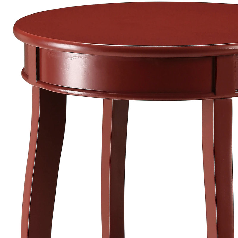 Table d'appoint ronde rouge avec tablette - améliore la beauté de l'espace soutenu par les pieds