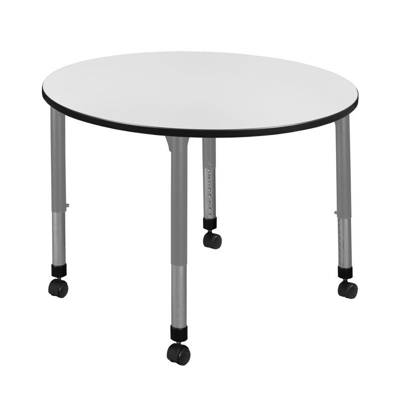 Kee Mobile 61" L Breakroom Table, White, 34" H x 42" L x 42" W