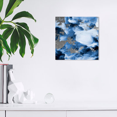 Abstract Faith Blue Modern Blue Canvas Wall Art Print