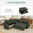 Brunella L-shaped Corner Sectional Sofa Bed with Pull-Out Bed-114985677