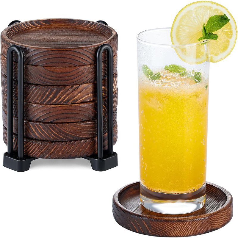 Sous-verres en bois rustique moderne pour décoration de table basse, de cuisine, de bar, de bière et d'extérieur