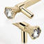 Lot de 4 poignées de placard de cuisine dorées, poignées de tiroir de commode en cristal, poignées de placard de salle de bain modernes, quincaillerie de cuisine pour placards, poignée en alliage de zinc (4, dorées, entraxe de 96 mm)