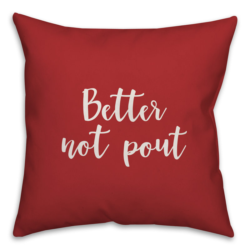  Coussin Better Not Pout, Rouge, Housse de coussin