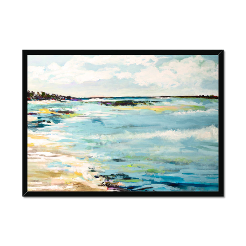 Beach Surf III by Karen Fields - Painting, Black Framed Paper Print, 34cm H x 50cm W