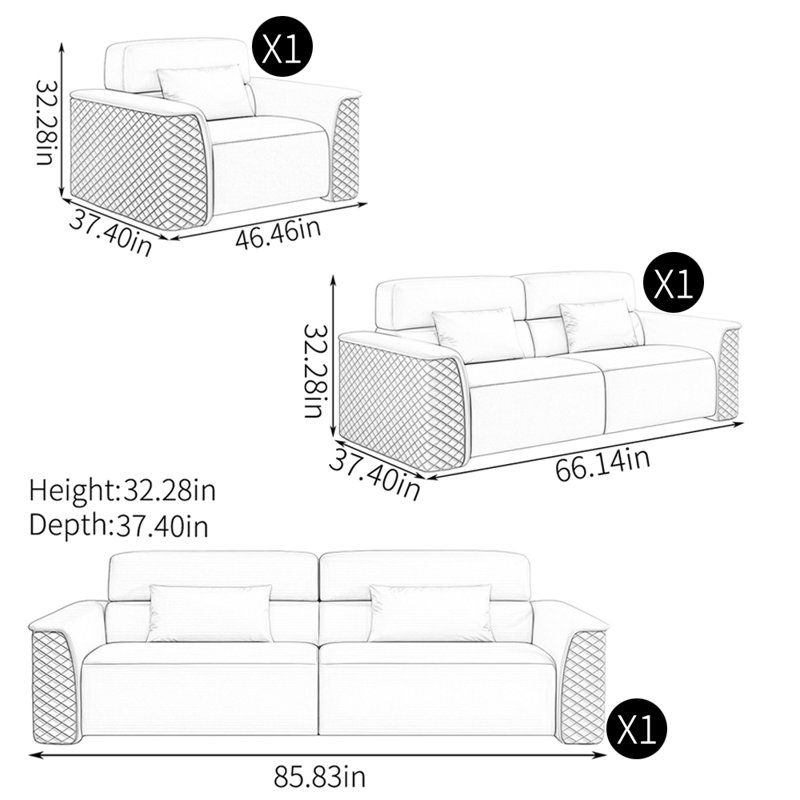 European style simple sofa combination