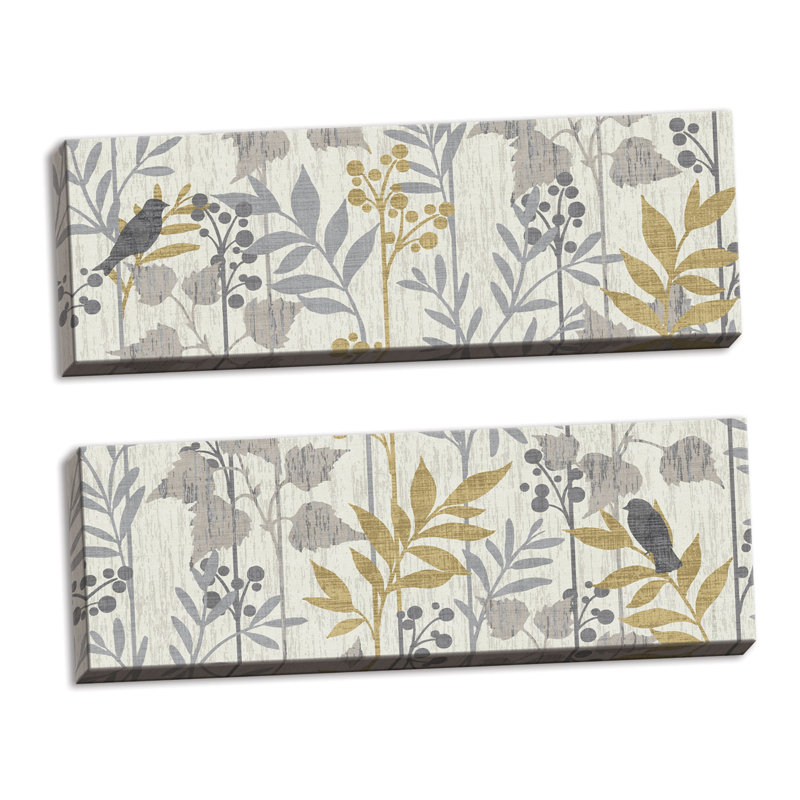 « jardin leaves panel i & ii » par sauvage pomme portfolio-2 pièces ensemble de 2 reproductions d’art sur toile