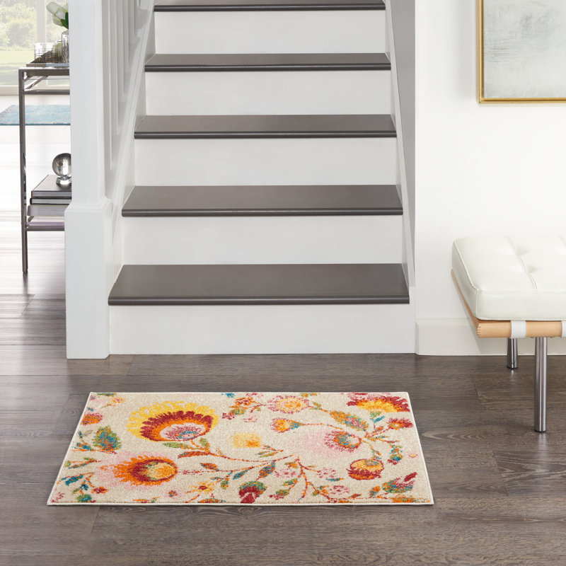 DH-ALR08 Floral Indoor Rug, Rectangle 2' x 3'