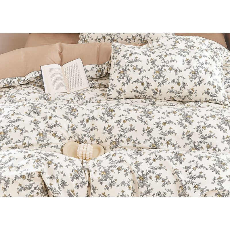 Ensemble d'édredon réversible 100% coton Demi-Dusk, Édredon pour très grand lit + 2 taies décorativ