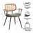 Modern Upholstered Faux Leather Rattan Back Dining Chairs-1804957499