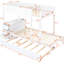 Lit simple superposé simple avec bureau, rangement en blanc - Maximisez l'efficacité de la chambre à coucher avec rangement pratique Twintwin et lit gigogne