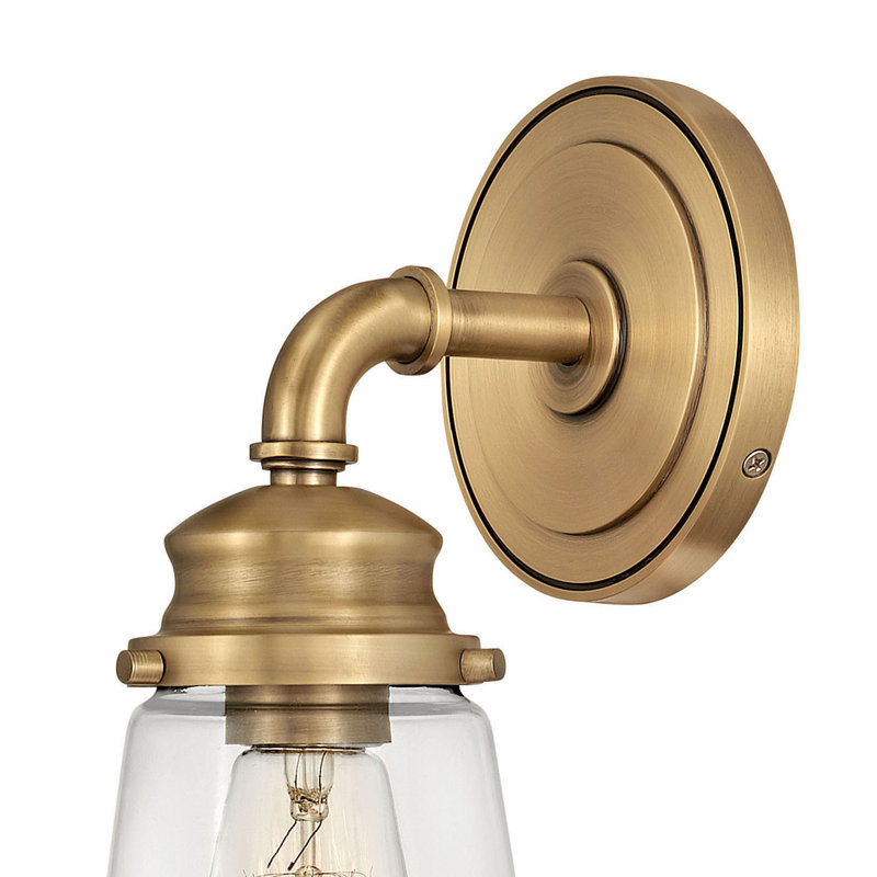 Heritage Brass Dimmable Outdoor Wall Light with Clear Glass