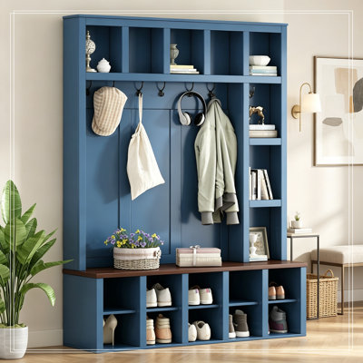 Dewitt en bois avec 6 crochets et tablettes réglables