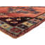 Tapis de couloir unique en laine noué à la main de style années 1960 de 3 pi 9 po x 9 pi 4 po en rouge / bleu / noir