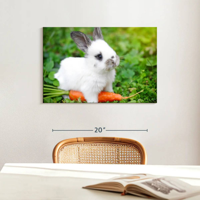Bunny Eating Carrot, 16" H x 24" W