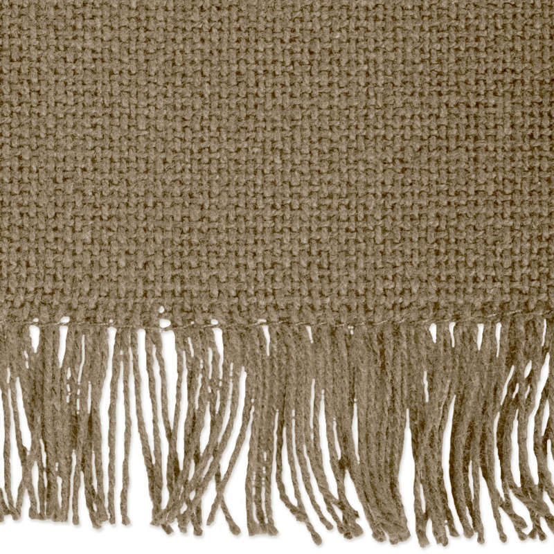 Laszlo Solid Color 100% Cotton Table Runner, 72" L x 14" W, Stone Brown