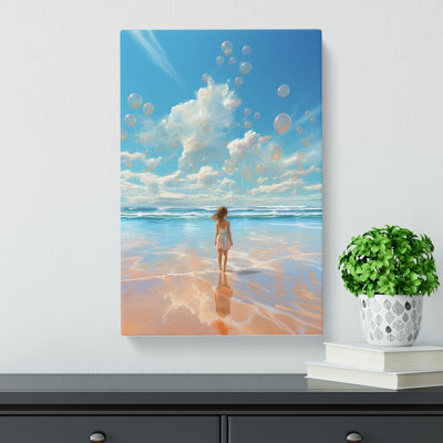 Beach Digital Art - Wrapped Canvas