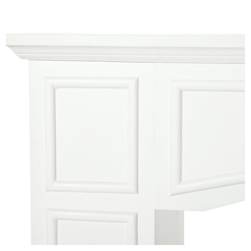 Cadre de foyer moderne HOMCOM avec motif décoratif, cadre de foyer en MDF blanc pour salon, 115 cm de large