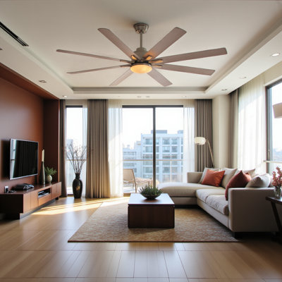66 Inch Modern Ceiling Fan With Dimmable Led Light 8 Abs Blades Remote Control Reversible Dc Motor For Home Office