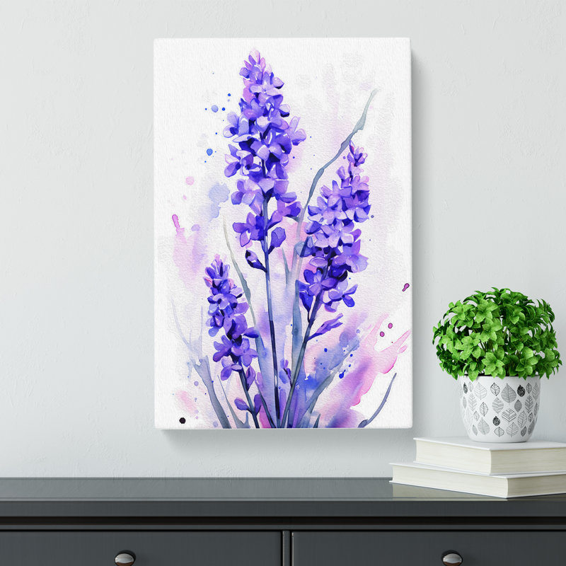 Lavender Flower Gestural No.4 - Print, 60cm H x 40cm W x 3cm D