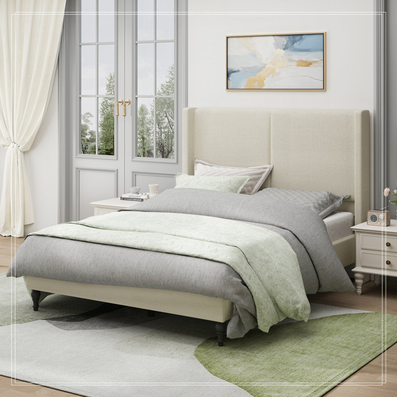 Base de lit grand, Beige, Grand