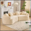 Canapé modulaire en chenille avec 4 coussins et siège moelleux-126592489