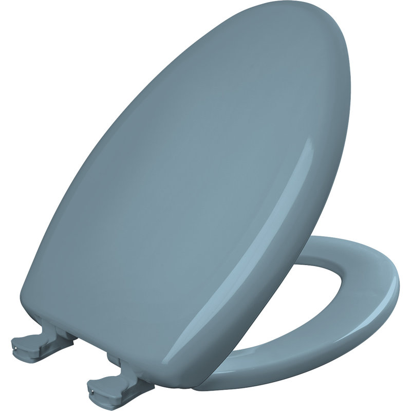Siège de toilette allongé en plastique, Bleu régence