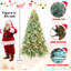 Arbre de Noël bleu / vert teinté en PE / PVC avec lumières à DEL blanc chaud, conception à branches articulées, aspect naturel, support en métal, décoration des Fêtes facile à assembler-121803747