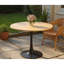 Table ronde de style Mid-Century, 24 pouces avec cadre en métal, convient pour la cuisine, le salon, la salle à manger et la structure moderne