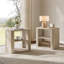 Wood End Table with Storage Shelves, 24" Tall Nightstand for Bedroom