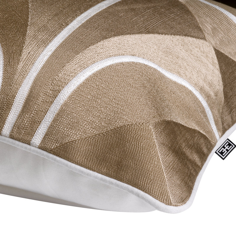 Sabrosa Square Pillow Cover & Insert, Beige/White Abstract 