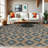 Lux Geometric Handmade Flatweave Blue & Brown High/Low Diamond Patterned Jute Area Rug By Tufty Home-72534280
