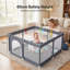 Baby Playpen 127x127cm Play Game with 50 Ocean Balls Safe Easy Storage Grey