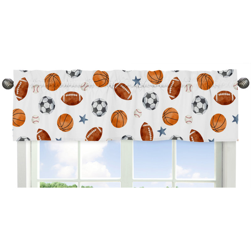 Sports Theme Multicolor Rod Pocket Window Valance 54"