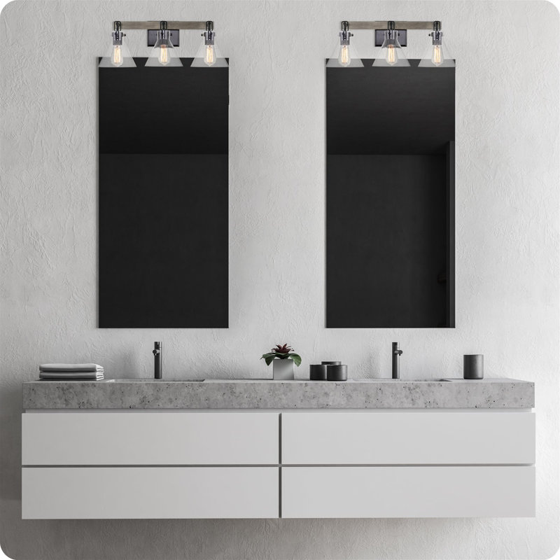 Adrainne 3 - Light Dimmable Vanity Light, Black/Gray Oak