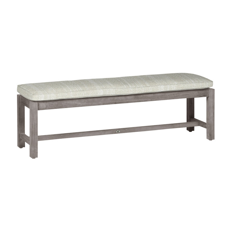 Banc d'extérieur sans dossier 59 po Club, Huître teck, Welt, InsideOut® Rollo ‑ lin crème