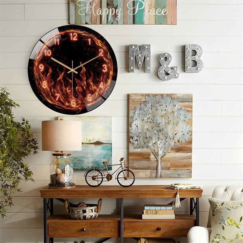 Horloge murale en verre Fiery