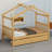 Wooden House Bed with Drawers-479318143