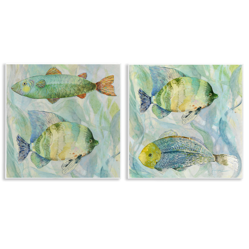 Ensemble de 2 plaques murales Sweet Fish Aquatics, design par Lorenzo Collective