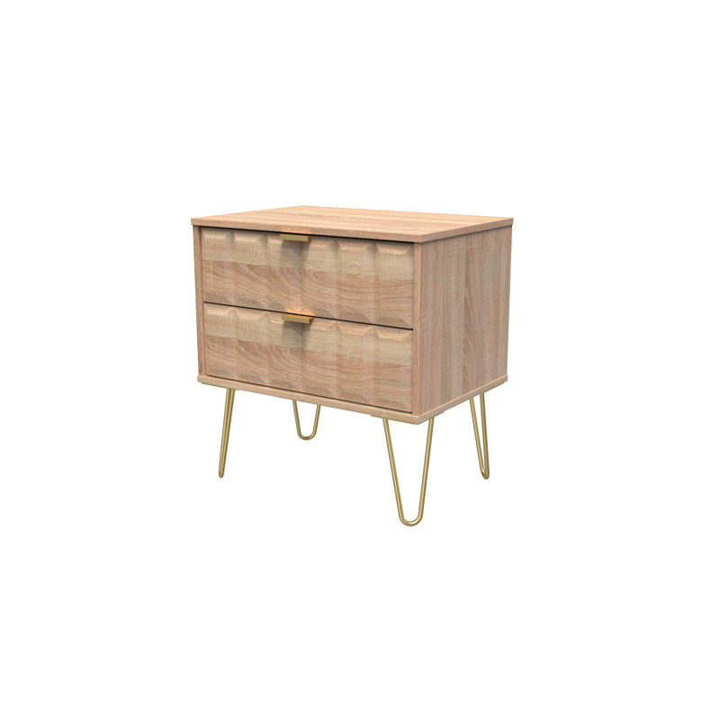 Allem 2 Drawer Midi Chest (Ready Assembled), Bardolino Oak