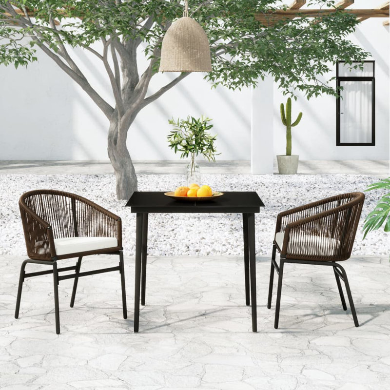Janaina Rectangular 2 - Person Dining Set, Brown, 22.64" x 31.5" x 29.13"