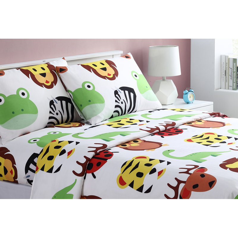 Microfiber Animal Print Sheet Set, Full Sheet Set + Fitted Sheet + 2 Pillowcases